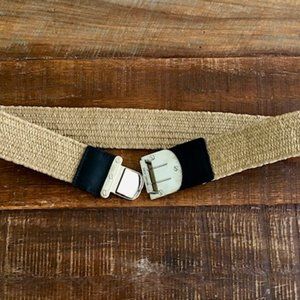 NWT Michael Kors Stretch Raffia & leather belt